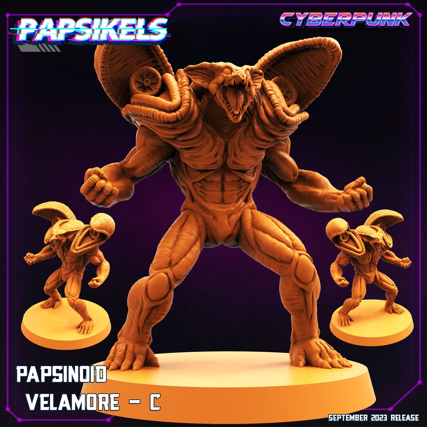 Papsinoid Velamore Miniatures by Papsikels Miniatures Dnd, Dungeon and Dragon Mini, Tabletop Miniature, Aliens, Sci Fi.