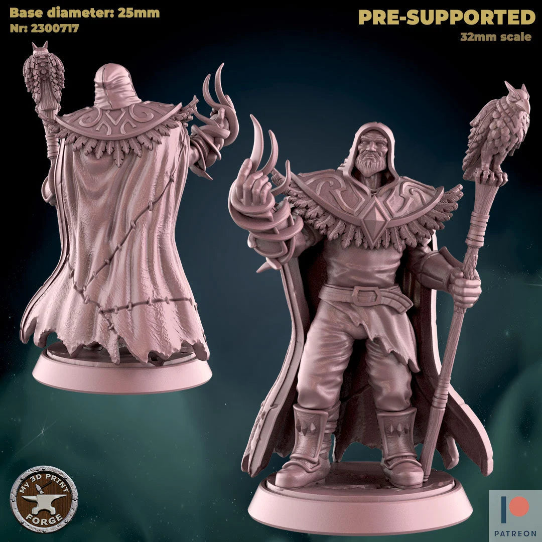 Human Dark Wizard 1 Attacking Miniature | Perfect For Tabletop Gaming - Tabletop RPG & D&D miniature. Perfect for wargaming &