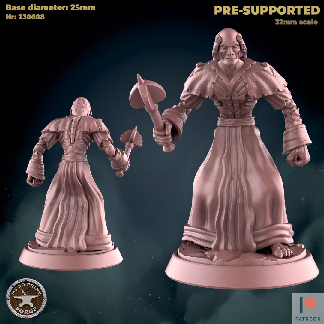 Undead Cleric Miniature | Designed For Roleplaying Games - Tabletop RPG & D&D miniature. Perfect for wargaming & collectors.