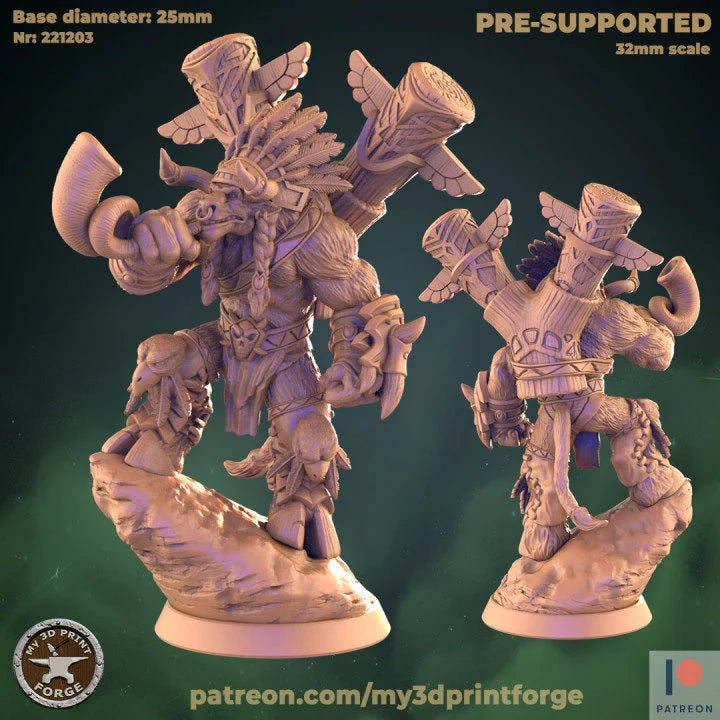 Minotaur Tribe Miniature | Epic Addition To Any Game - Tabletop RPG & D&D miniature. Perfect for wargaming & collectors.