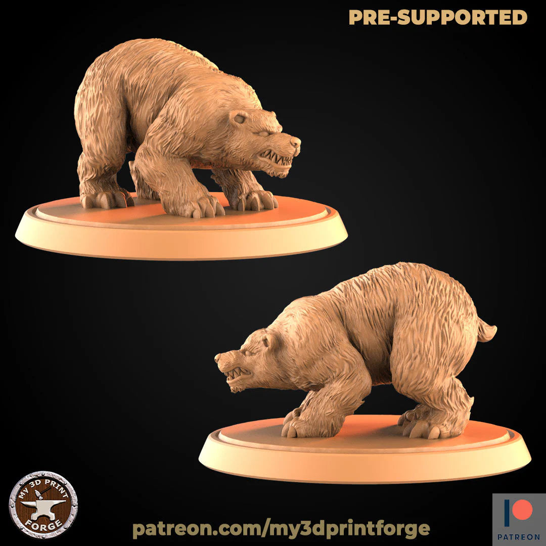 Wild Bear Miniature | For D&D, Pathfinder & More - Tabletop RPG & D&D miniature. Perfect for wargaming & collectors.