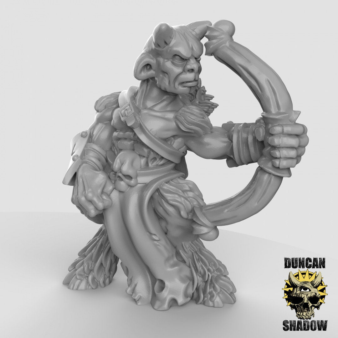 Beastmen archers, by Duncan Shadow Dnd, Dungeon and Dragon Mini, Tabletop Miniature, Miniature, Fantasy Miniatures,