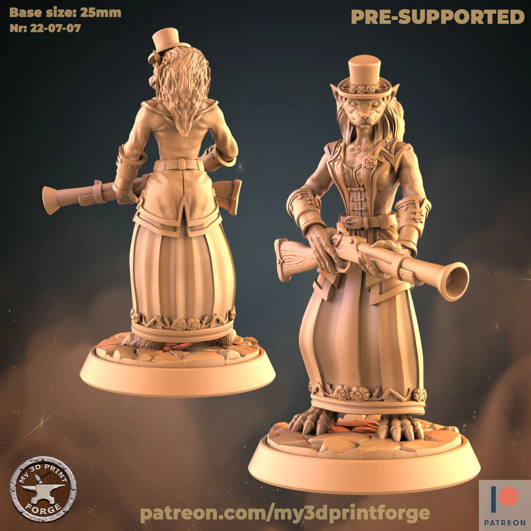 Female Scientist Werewolf Miniature | Premium Quality 3D Printed - Tabletop RPG & D&D miniature. Perfect for wargaming & coll