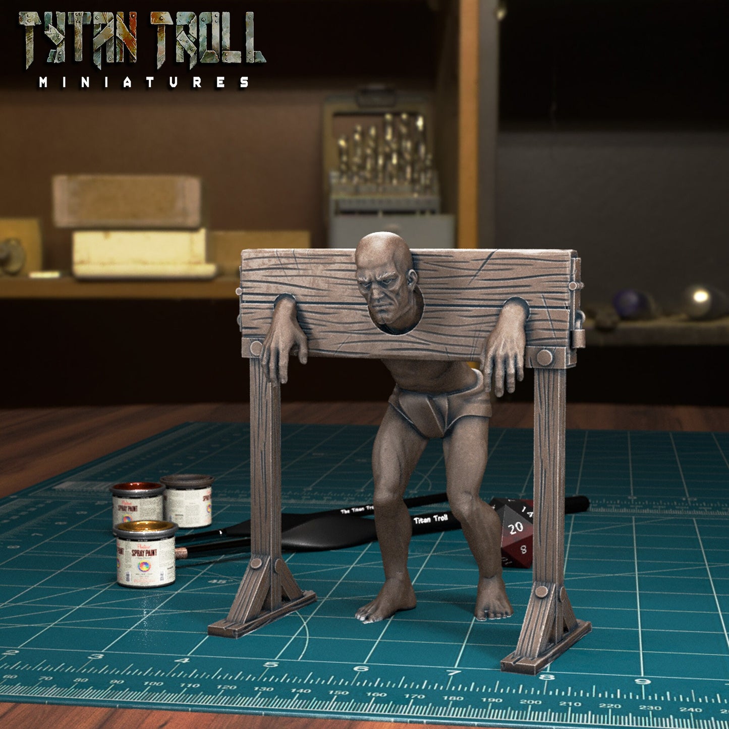 28/32mm, Prisoner Stockade Set , TytanTroll Minitures, Dungeon and Dragons, RPG, Dnd, Pathfinder, Captives, Prisoners, Hostages.