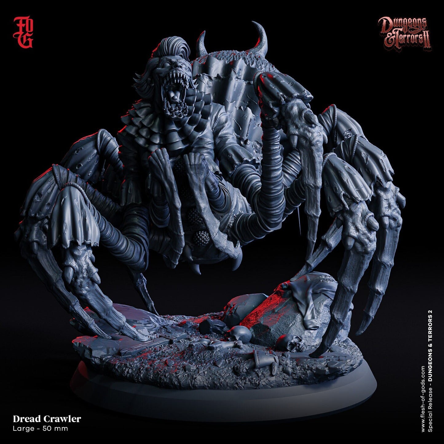 The Dread Crawler, 32mm Scale, Miniature, Role Playing Games Miniature, WoW, Dungeon and Dragons,, DnD, Horror, Clown.
