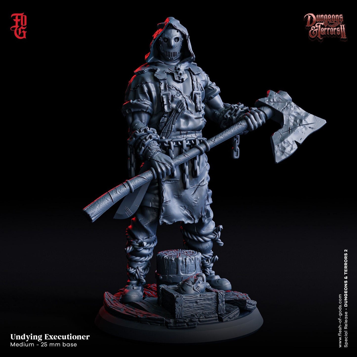 The Undying Executioner, 32mm Scale, Miniature, Role Playing Games Miniature, WoW, Dungeon and Dragons, DnD, Horror, Axeman.