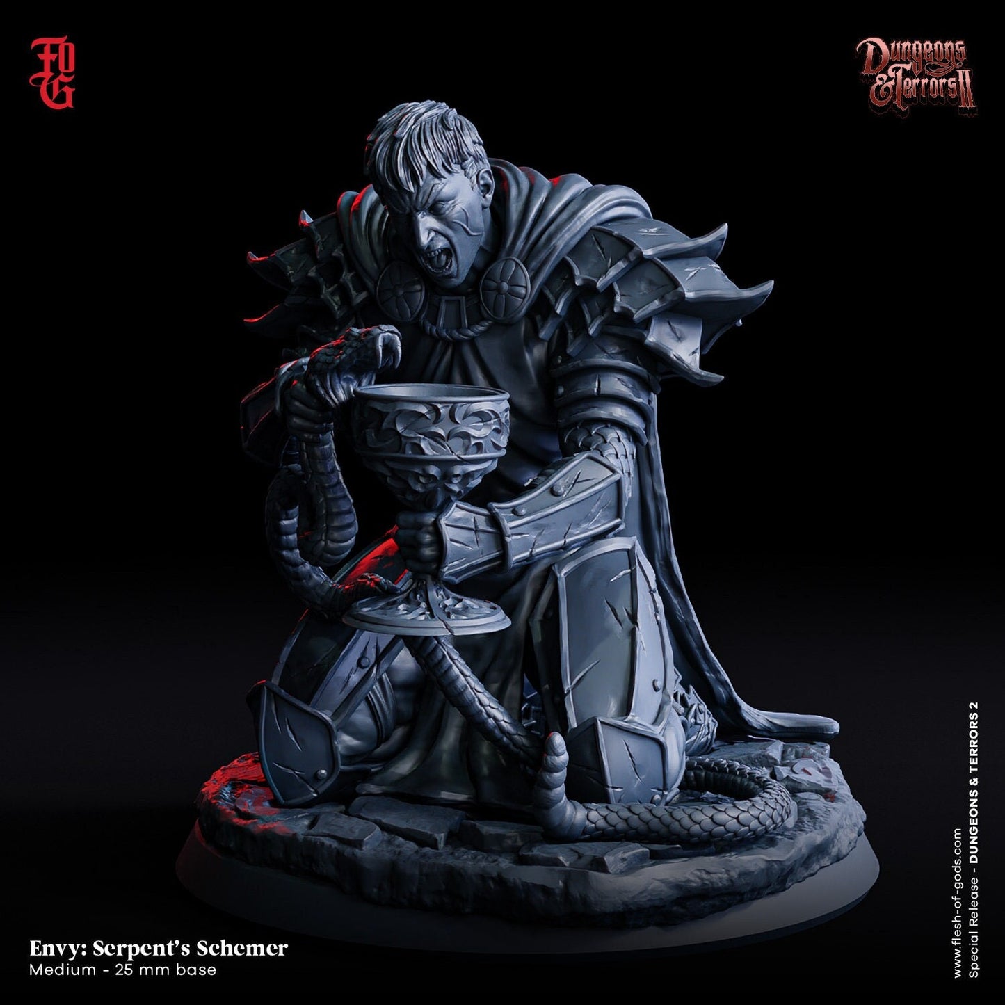 Serpent's Schemer, Envy, 32mm Scale, Miniature, Role Playing Games Miniature, WoW, Dungeon and Dragons, DnD, Horror, Deadly Sins.