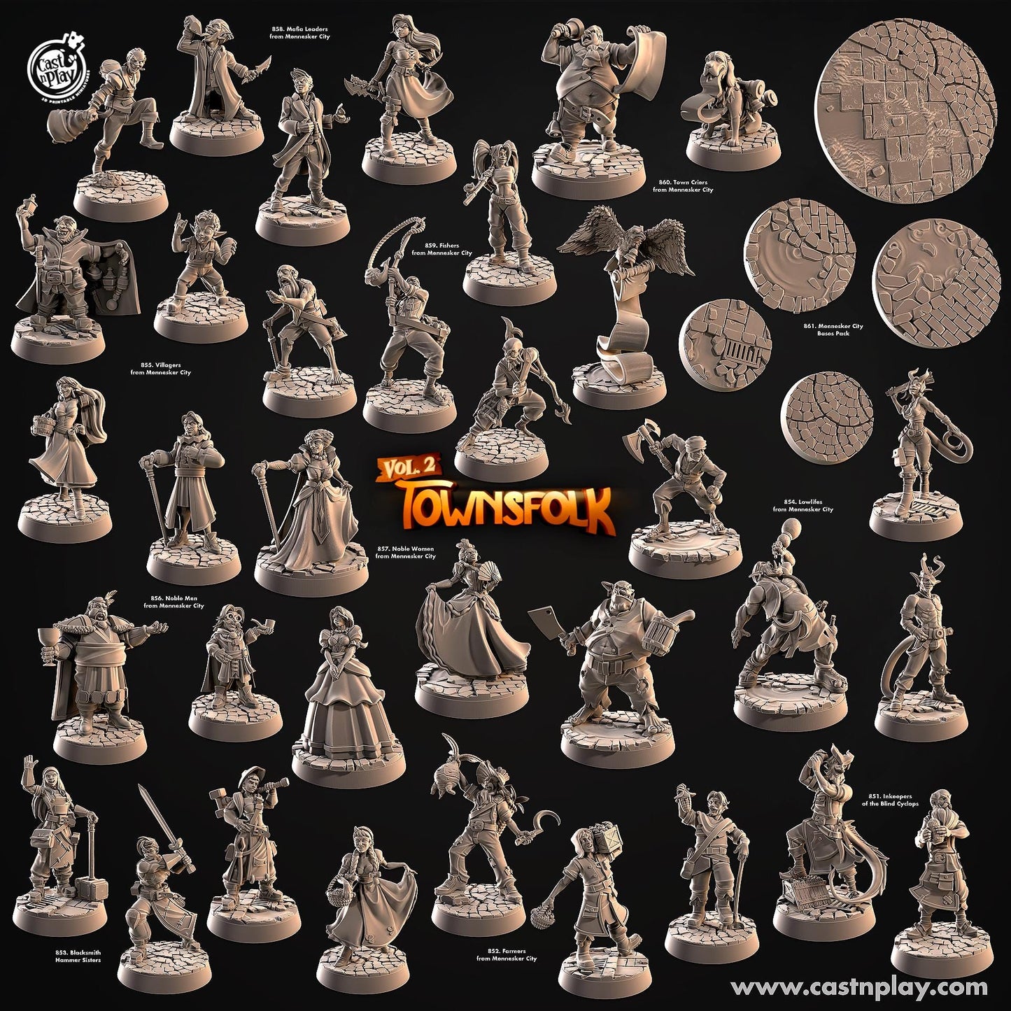 32mm, Noble Men from Mennesker City , Townsfolk Vol 2, CastnPlay miniatures , Role Playing Games Miniature, WoW, Dungeon and Dragons, RPG.