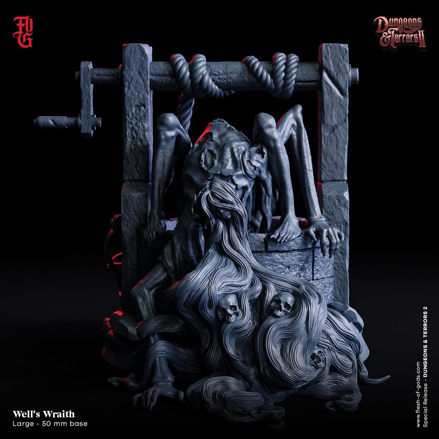 Servant Of Agony, Shape bound Enigma, Well Wraith, 32mm Scale, Horror Miniature, Horror Movie, Film Miniature, WoW, DnD, Horror, Mutant.