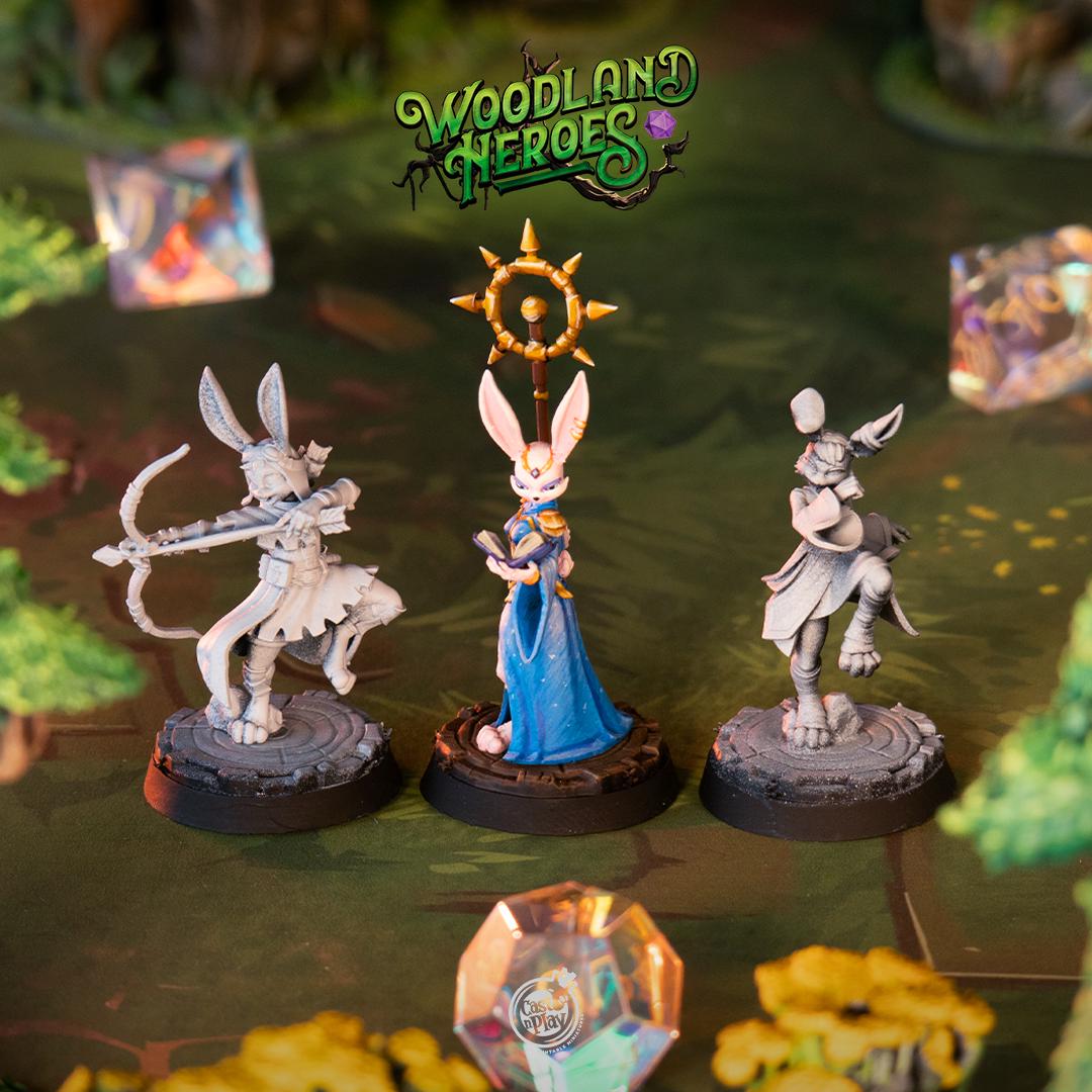 32/28mm The Rabbitfolk Wardens, CastnPlay miniatures , Role Playing Games Miniature, WoW, Dungeon and Dragons, RPG, DnD.