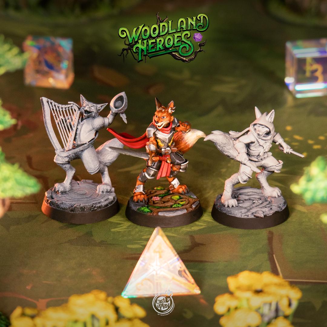 32/28mm The Foxfolk Defenders, CastnPlay miniatures , Role Playing Games Miniature, WoW, Dungeon and Dragons, RPG, DnD.