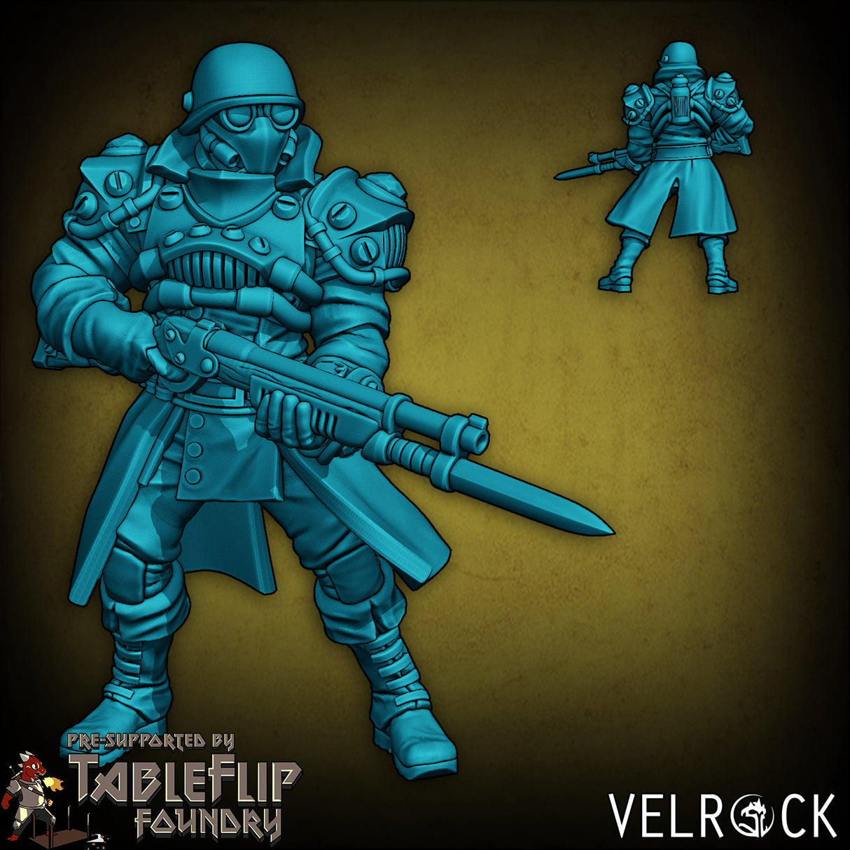 Industrialist Infantry or steampunk troop Miniature | F - Tabletop RPG & D&D miniature. Perfect for wargaming & collectors
