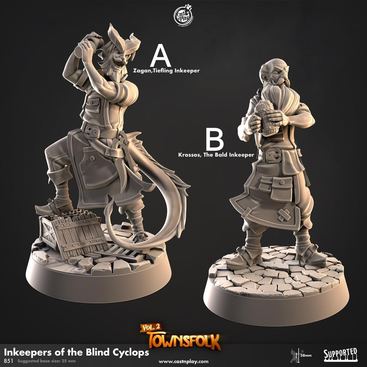 Inkeepers of the Blind Cyclops Miniature | A - Tabletop RPG & D&D miniature. Perfect for wargaming & collectors