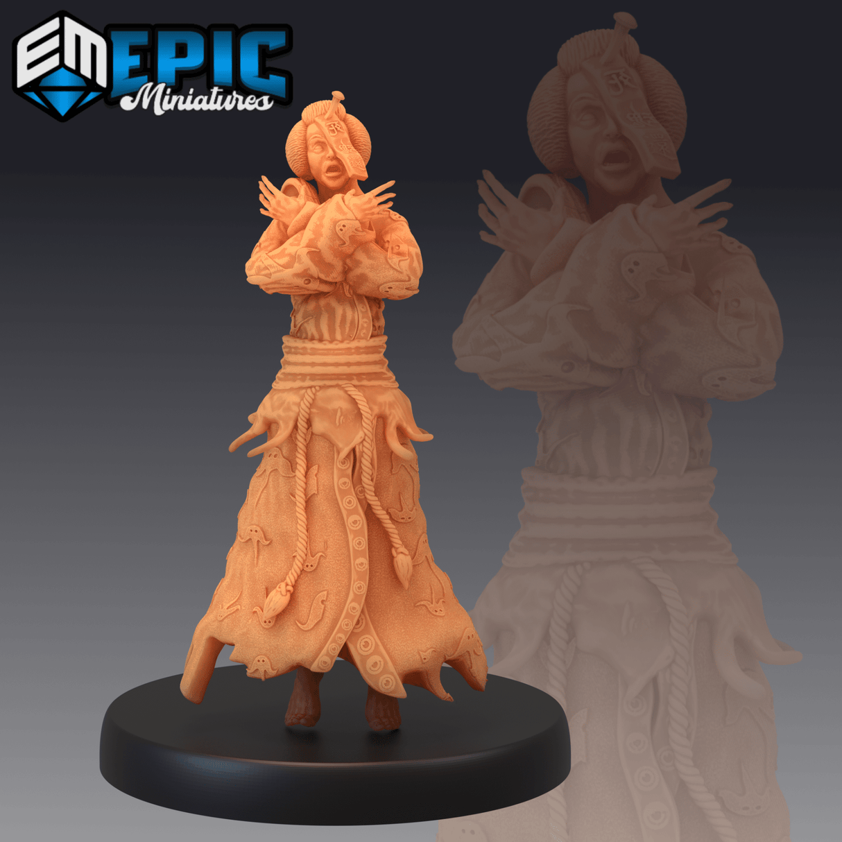 Jiangshi Female Ghost Miniature | A - Tabletop RPG & D&D miniature. Perfect for wargaming & collectors