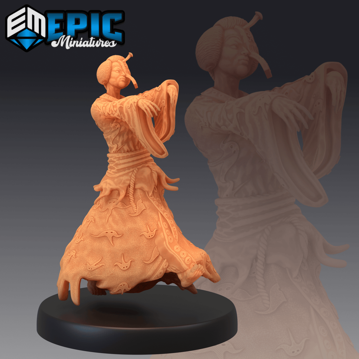Jiangshi Female Ghost Miniature | B - Tabletop RPG & D&D miniature. Perfect for wargaming & collectors