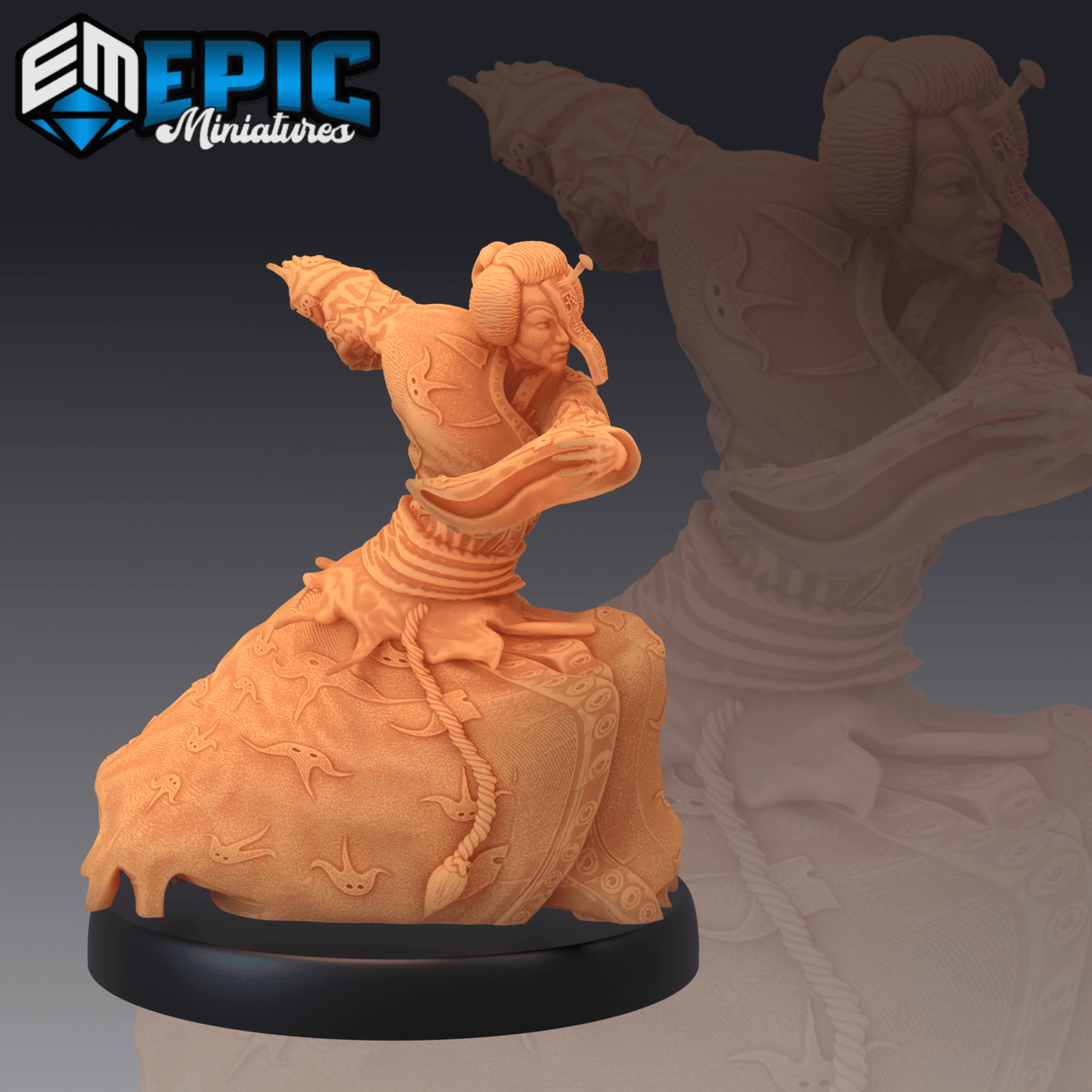 Jiangshi Female Ghost Miniature | C - Tabletop RPG & D&D miniature. Perfect for wargaming & collectors