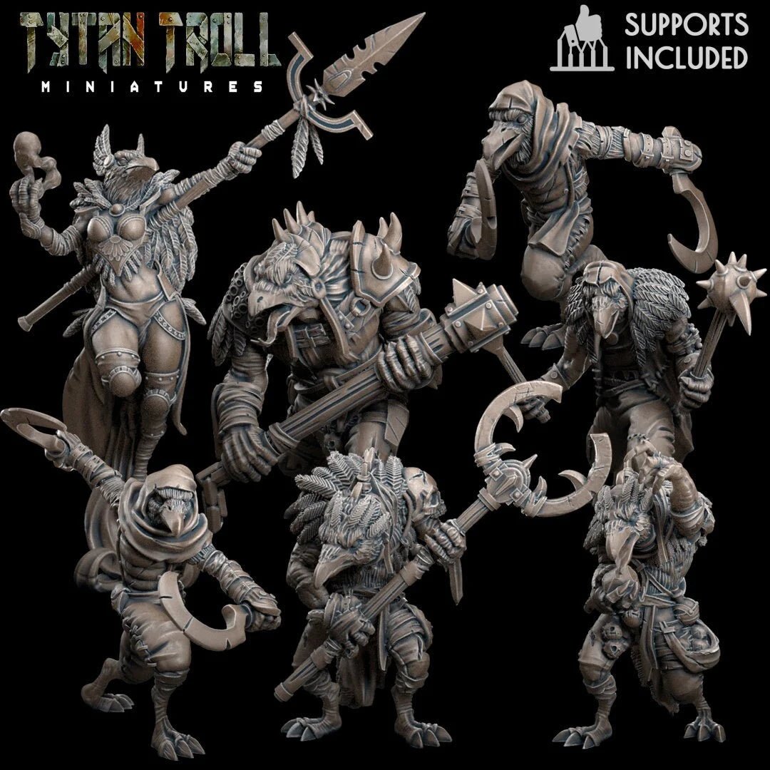Kenku Bundle Miniature | Set of 6 - Tabletop RPG & D&D miniature. Perfect for wargaming & collectors