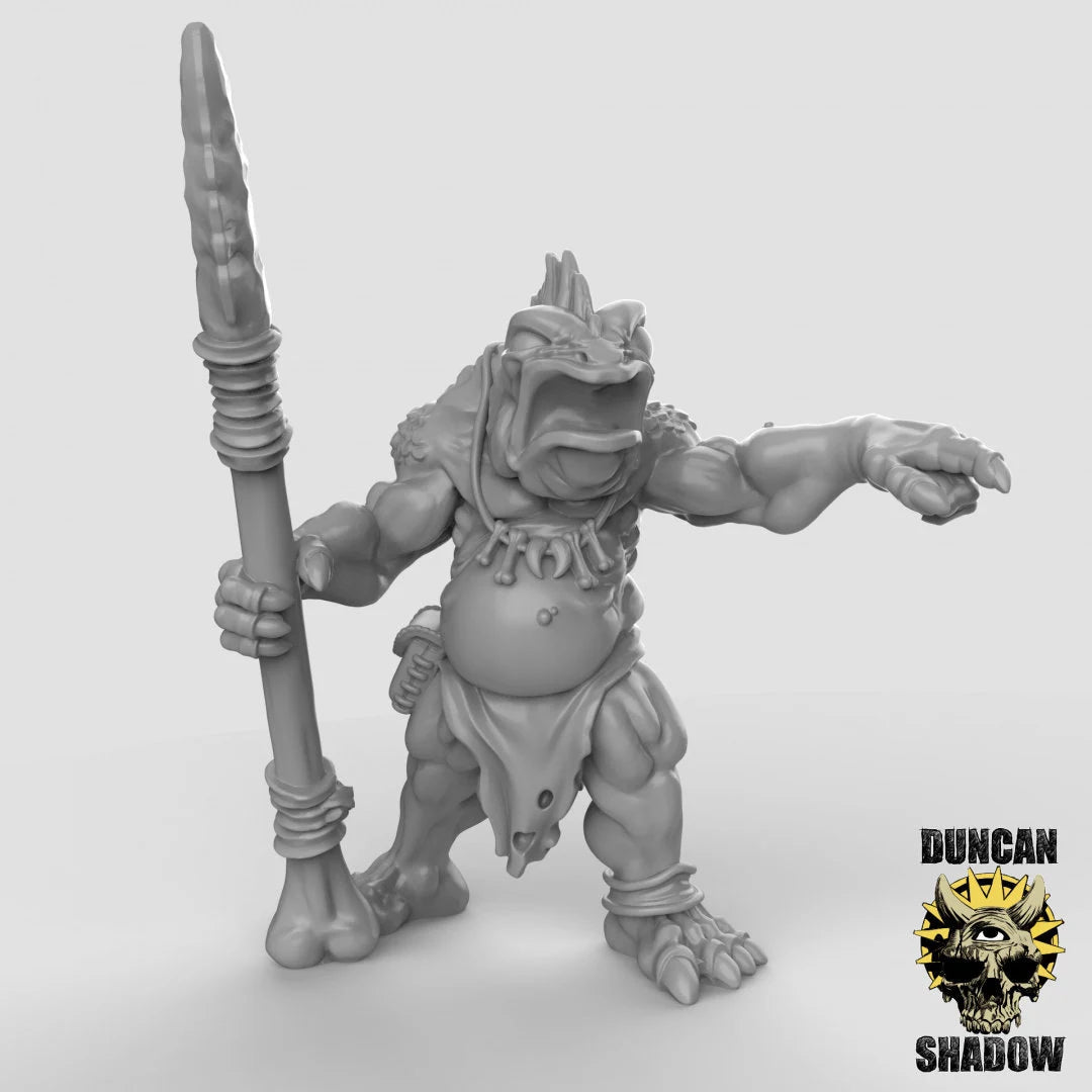 Koa Toa spearmen Miniature | A - Tabletop RPG & D&D miniature. Perfect for wargaming & collectors