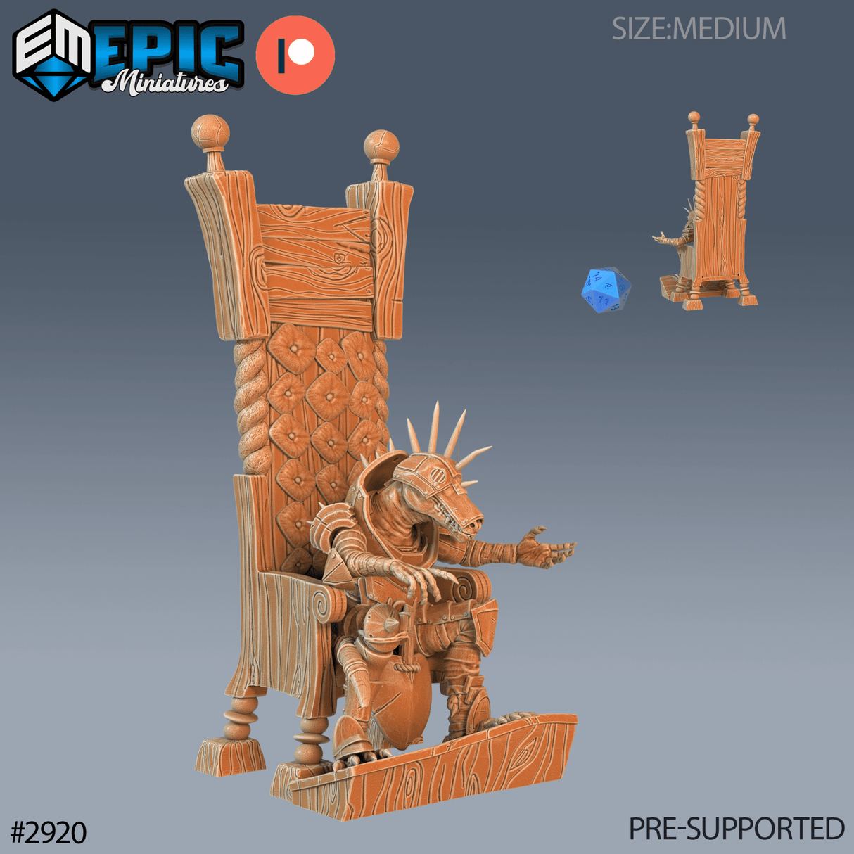 Kobold King Miniature | A - Tabletop RPG & D&D miniature. Perfect for wargaming & collectors