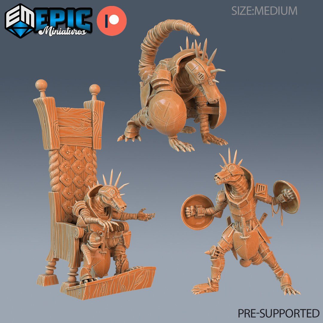 Kobold King Miniature | Set of 3 - Tabletop RPG & D&D miniature. Perfect for wargaming & collectors