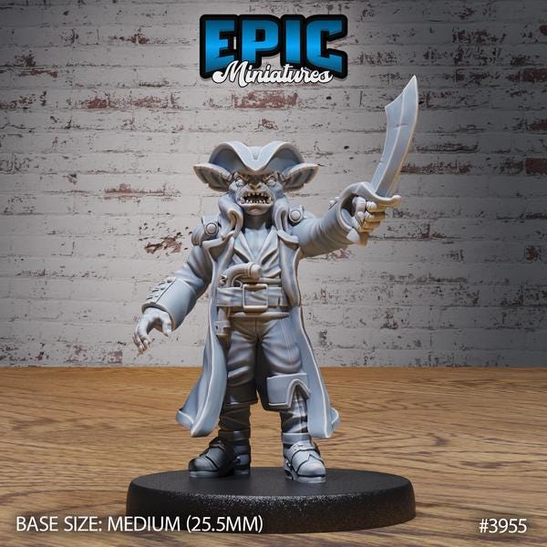 Kobold Pirate Miniature | Full Set All Models - Tabletop RPG & D&D miniature. Perfect for wargaming & collectors