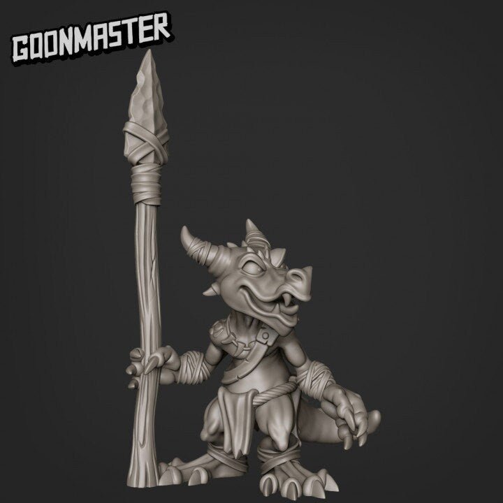 Kobold Spearmen Miniature | F - Tabletop RPG & D&D miniature. Perfect for wargaming & collectors