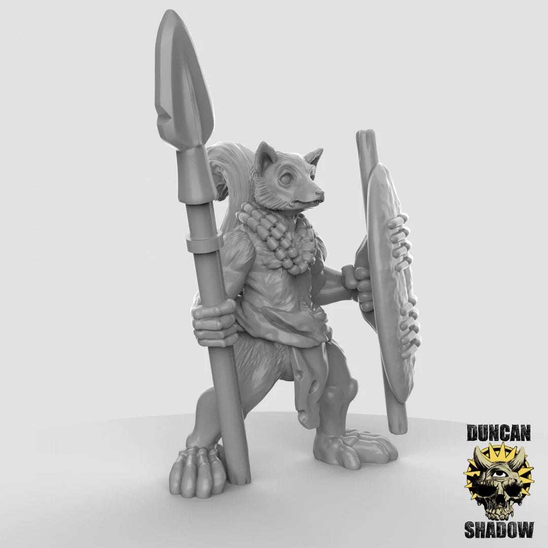 Leema Spear and shield Miniature | C - Tabletop RPG & D&D miniature. Perfect for wargaming & collectors
