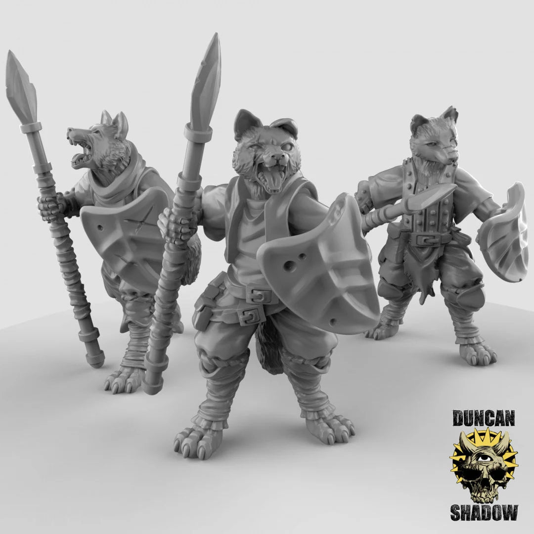 Leema Spearmen Miniature | Set of 3 - Tabletop RPG & D&D miniature. Perfect for wargaming & collectors