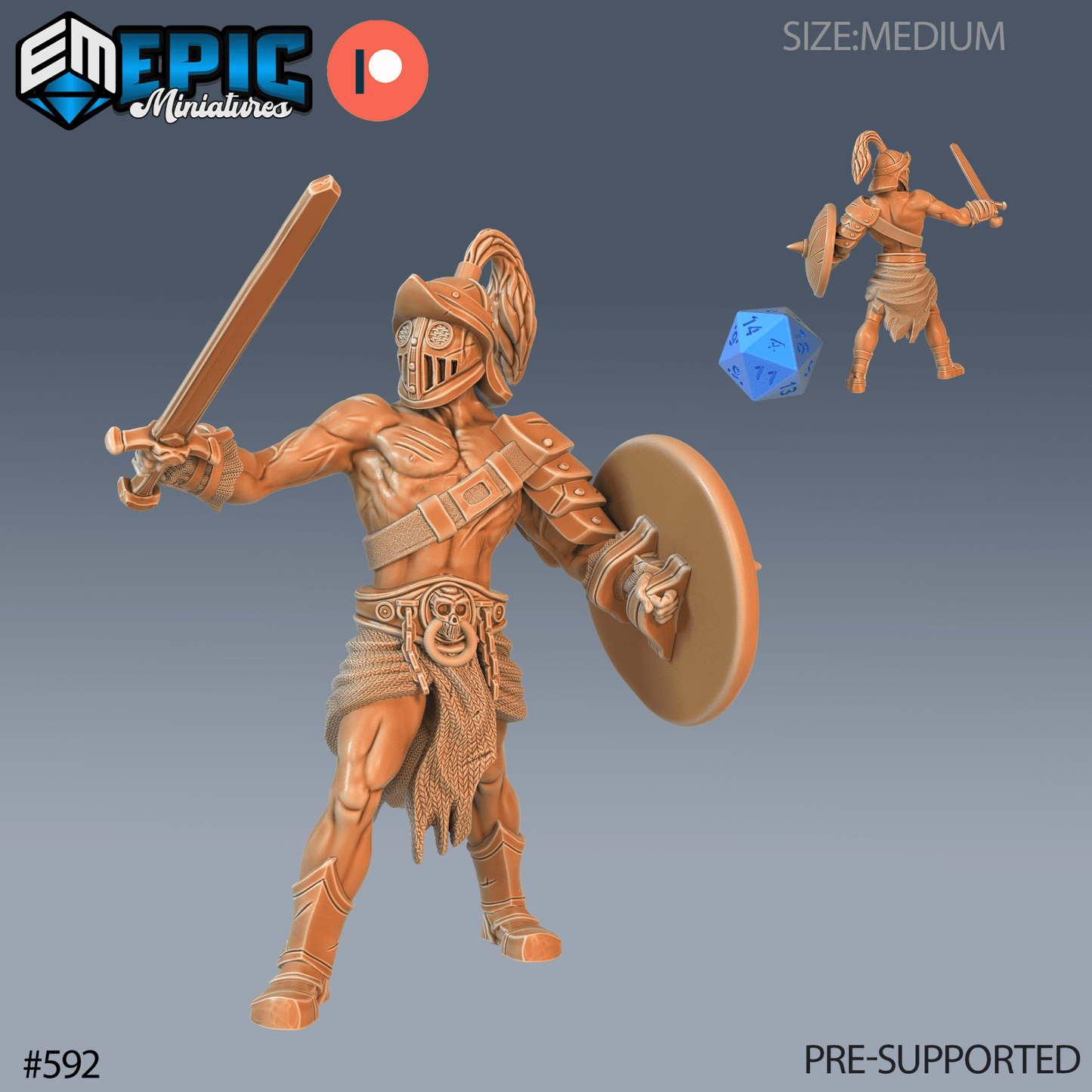 Legendary Gladiator Miniature - C - 28mm