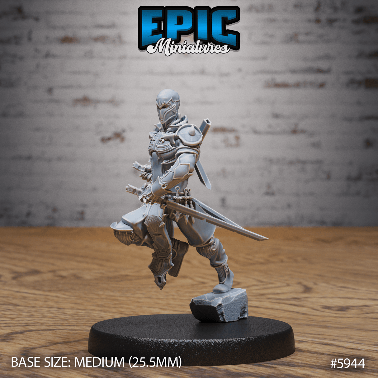 Legendary Ninja Miniature | B - Tabletop RPG & D&D miniature. Perfect for wargaming & collectors