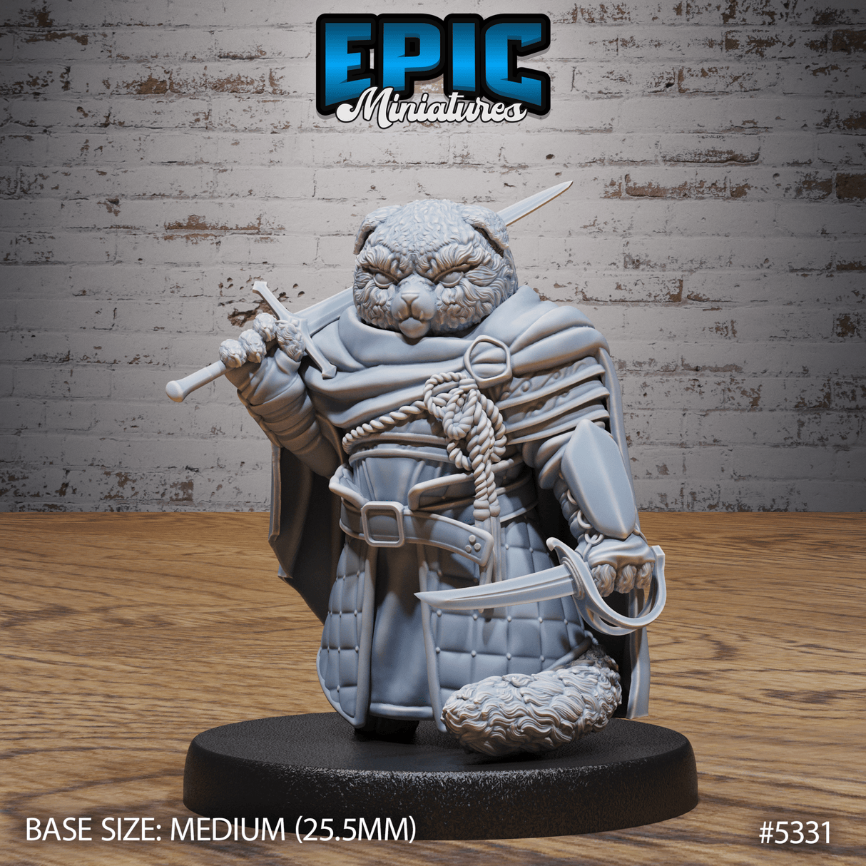 Legendary Teddy Knight Miniature | A - Tabletop RPG & D&D miniature. Perfect for wargaming & collectors