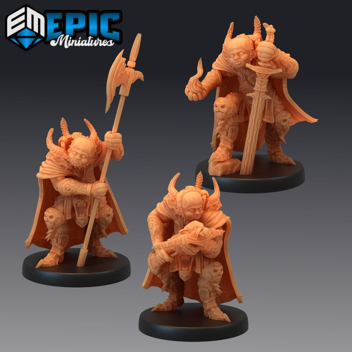 Legion Devil Miniature | Set of 3 - Tabletop RPG & D&D miniature. Perfect for wargaming & collectors
