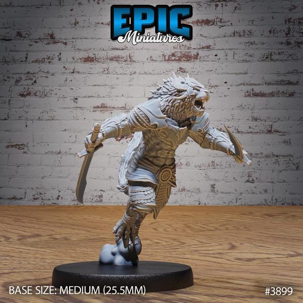 Leonin, Rakshasa Miniature | 3899 - Tabletop RPG & D&D miniature. Perfect for wargaming & collectors