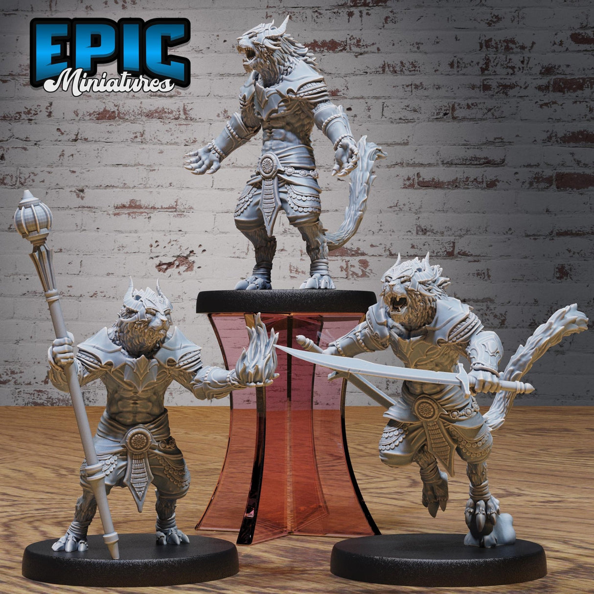 Leonin, Rakshasa Miniature | Full Set All Models - Tabletop RPG & D&D miniature. Perfect for wargaming & collectors