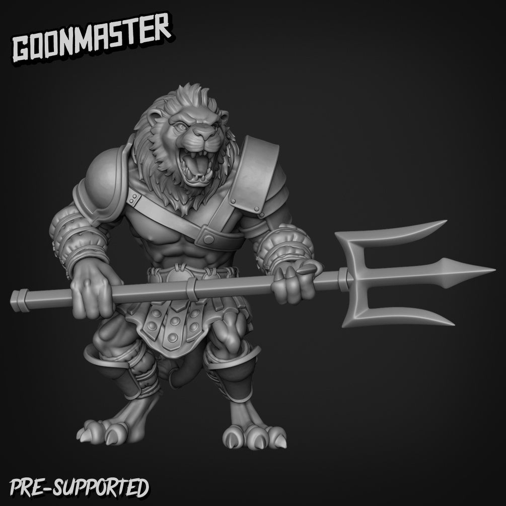 Leonin Warrior Miniature | F - Tabletop RPG & D&D miniature. Perfect for wargaming & collectors