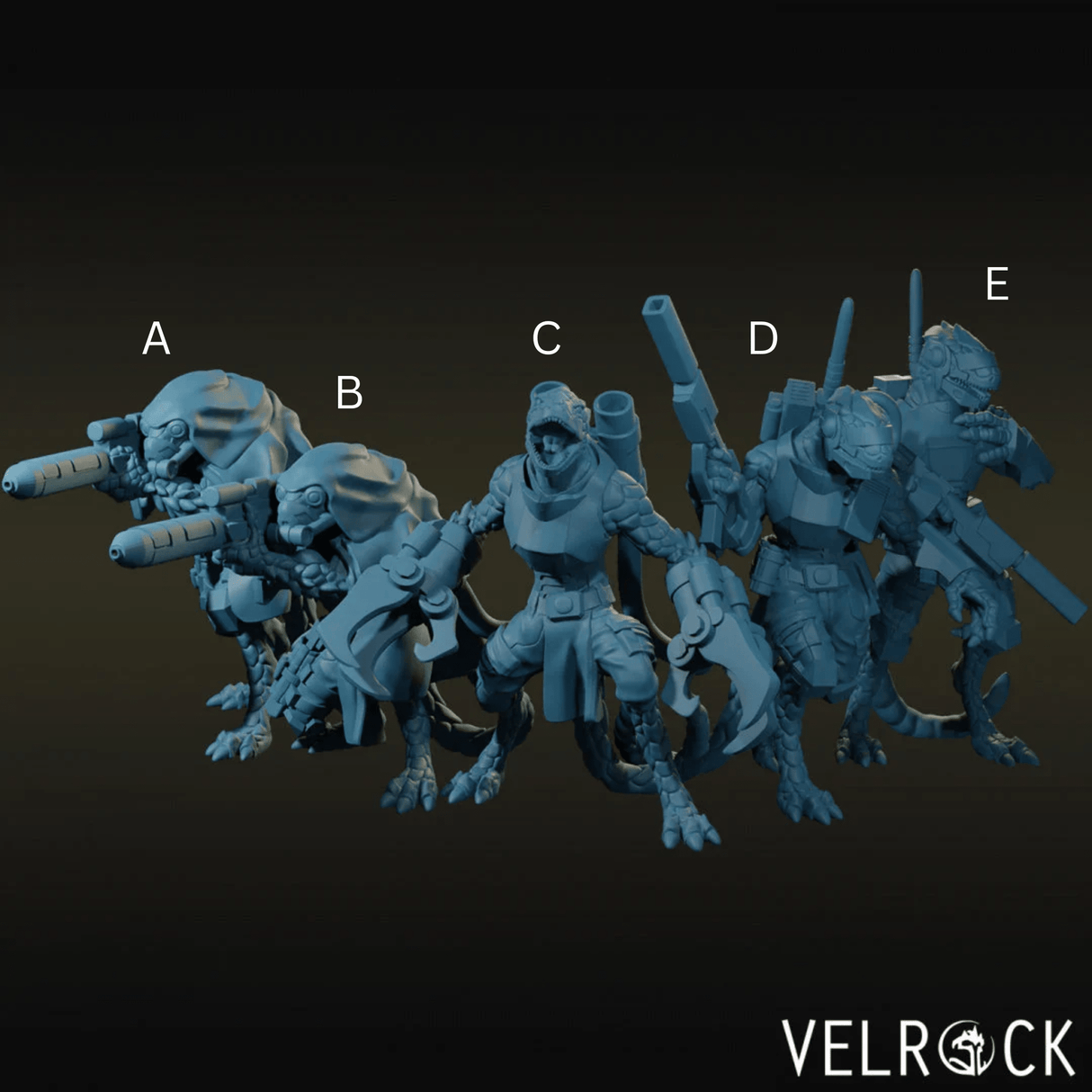 Lizardmen Stealth Miniature | Set of 5 - Tabletop RPG & D&D miniature. Perfect for wargaming & collectors