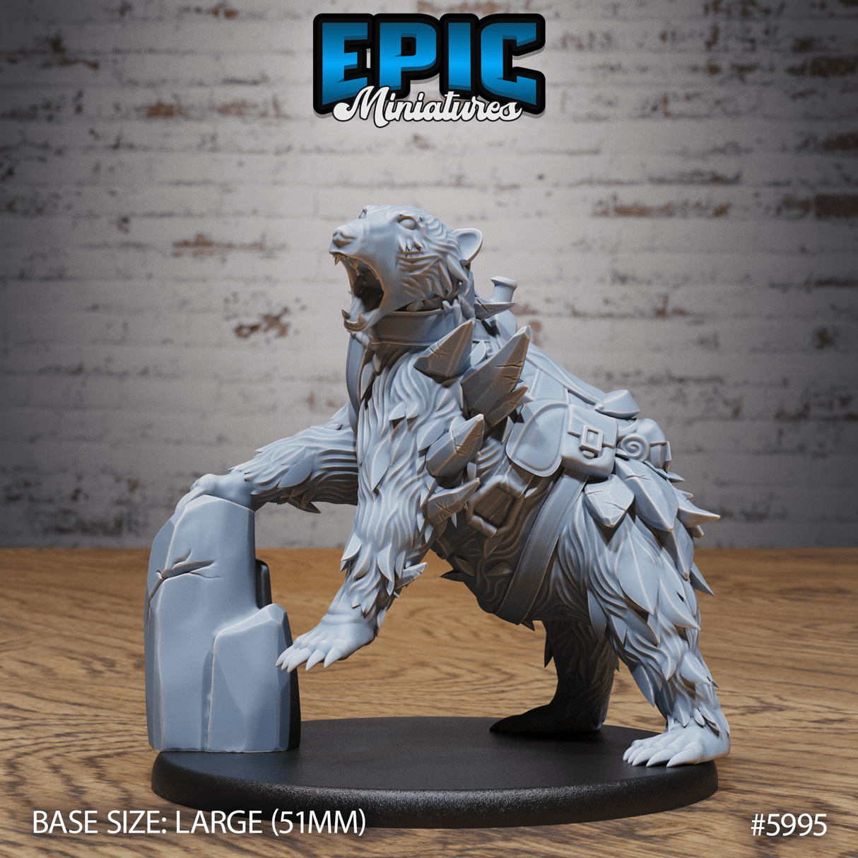 Magical Frost Bear Miniature | B - Tabletop RPG & D&D miniature. Perfect for wargaming & collectors