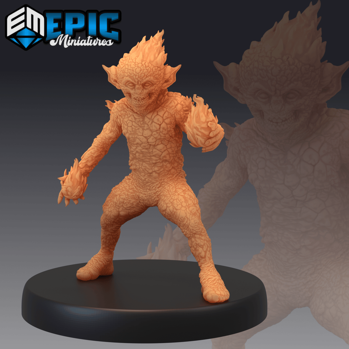 Magmin Devil Miniature | A - Tabletop RPG & D&D miniature. Perfect for wargaming & collectors