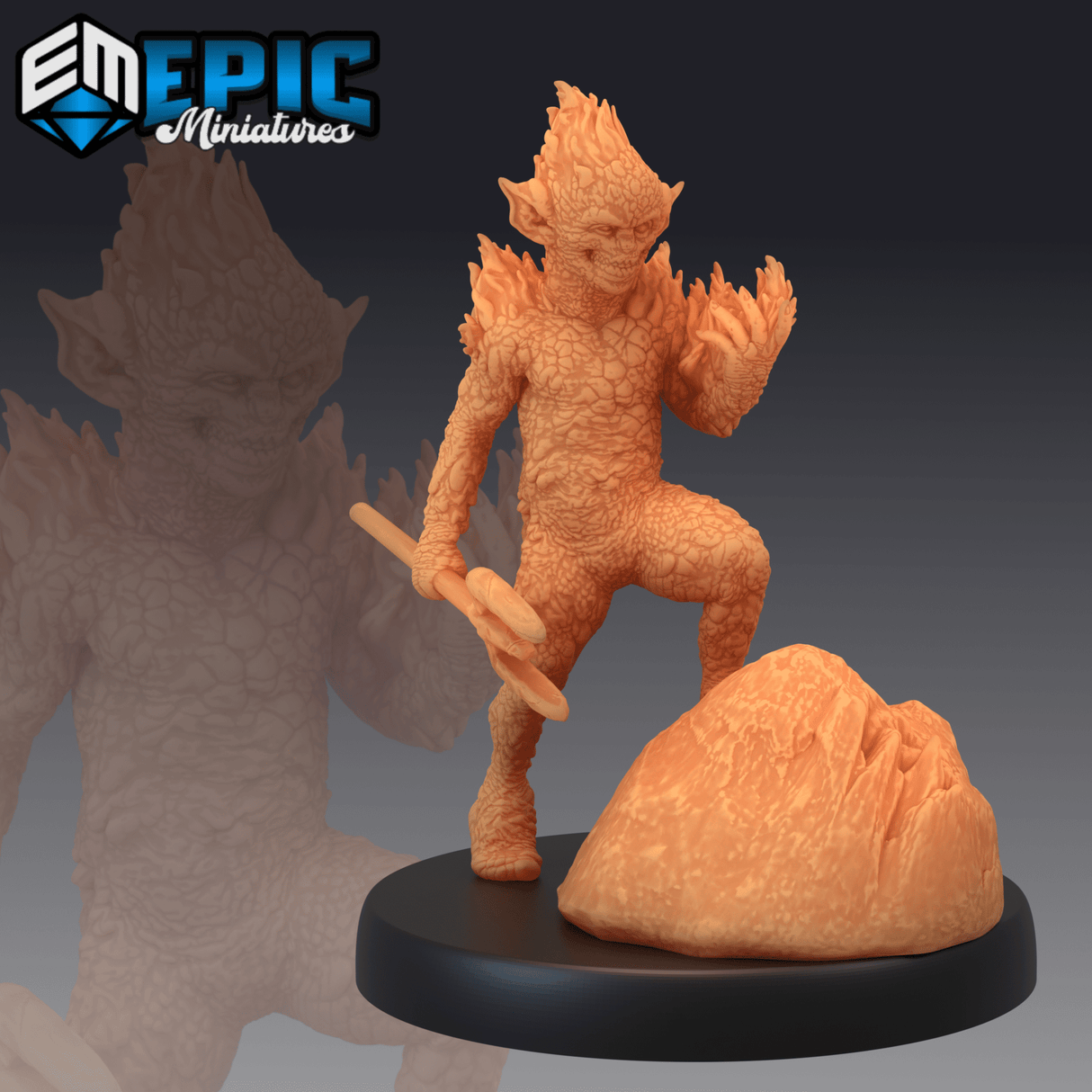 Magmin Devil Miniature | B - Tabletop RPG & D&D miniature. Perfect for wargaming & collectors