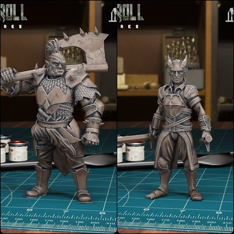 Male Heros of the Races Miniature | Orc - Tabletop RPG & D&D miniature. Perfect for wargaming & collectors