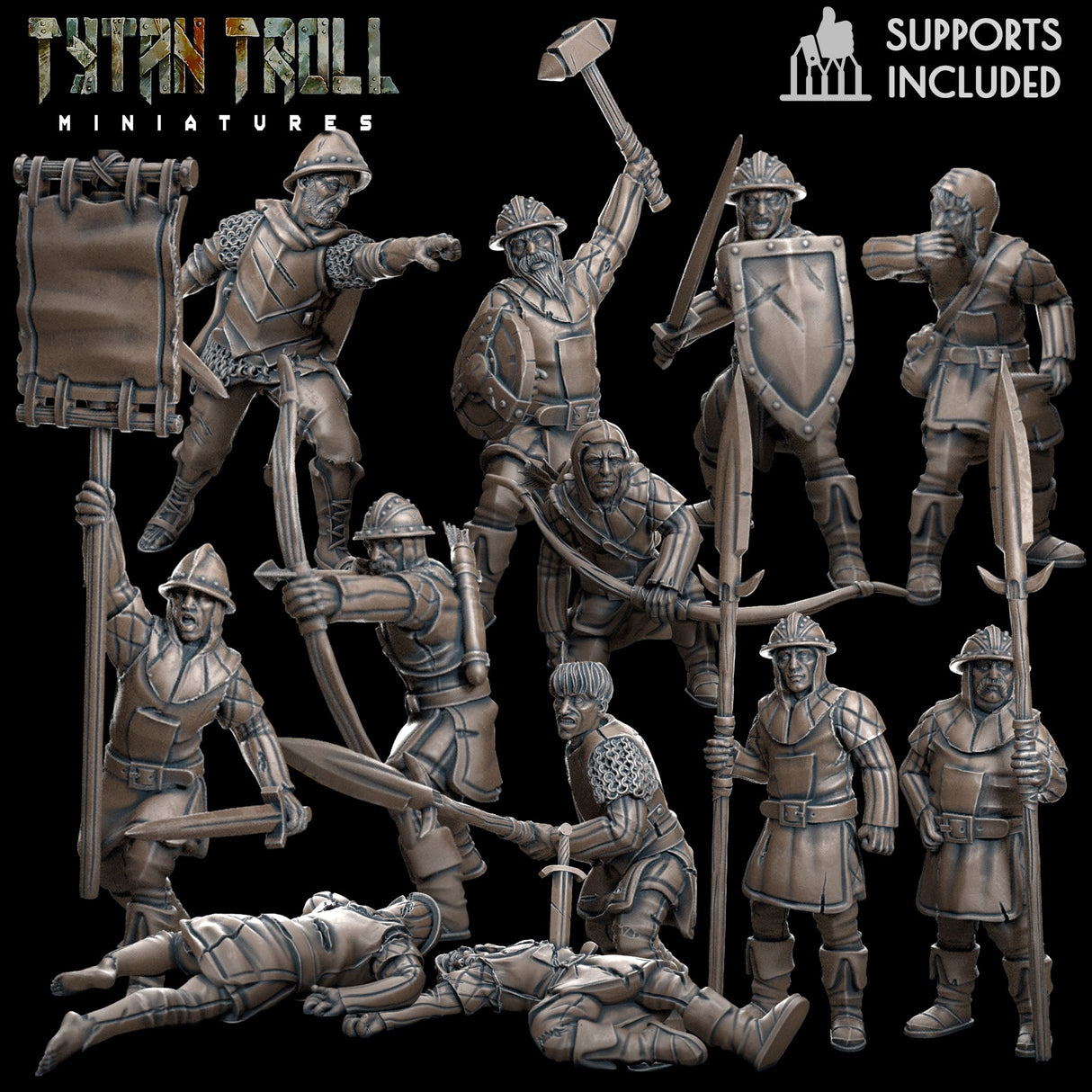 Massive Guard Miniature | Full Set All Models - Tabletop RPG & D&D miniature. Perfect for wargaming & collectors
