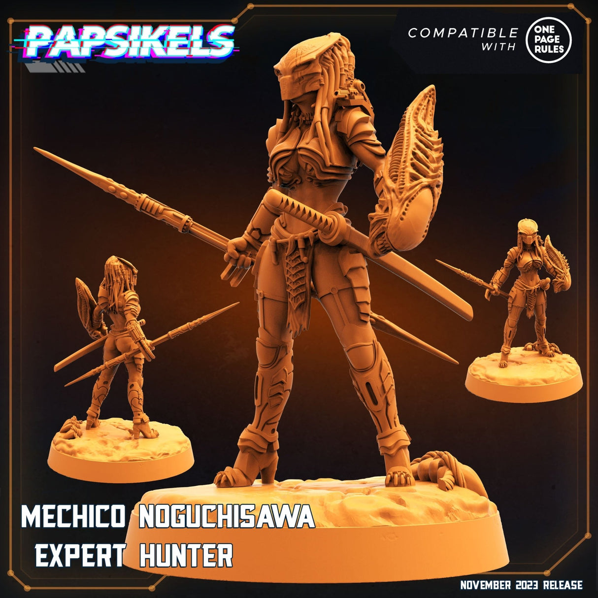 Mechico Noguchisawa Hunters Miniature | Mechico Hunter A - Tabletop RPG & D&D miniature. Perfect for wargaming & collectors