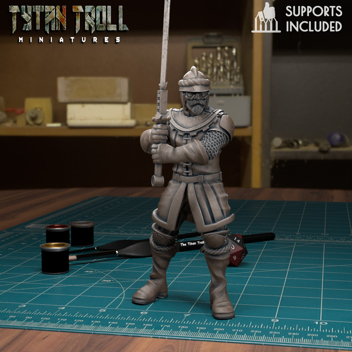 Mercenary Pack Guards Miniature | D - Tabletop RPG & D&D miniature. Perfect for wargaming & collectors