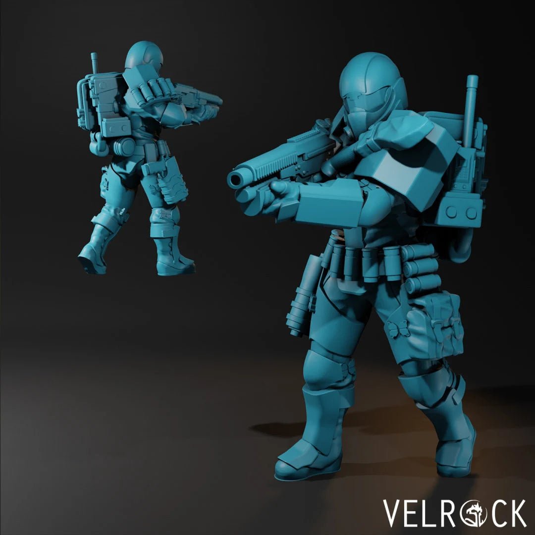Mercenery, Bounty hunters Miniature | C - Tabletop RPG & D&D miniature. Perfect for wargaming & collectors