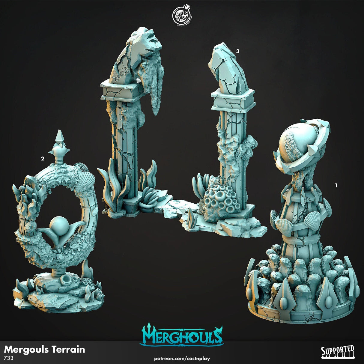 Merghouls Terrain Miniature | A - Tabletop RPG & D&D miniature. Perfect for wargaming & collectors