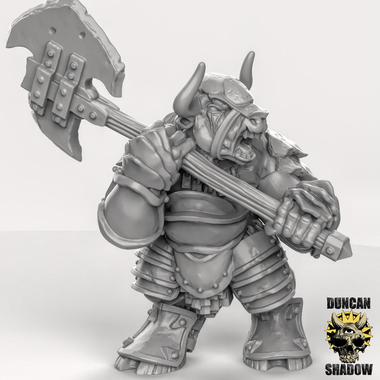Minotaur armour Miniature | Right - Tabletop RPG & D&D miniature. Perfect for wargaming & collectors