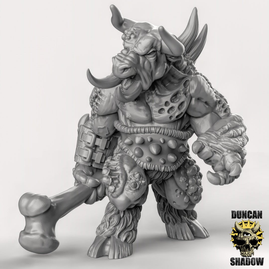 Corrupted Mutated Minotaur Miniature | B - Tabletop RPG & D&D miniature. Perfect for wargaming & collectors