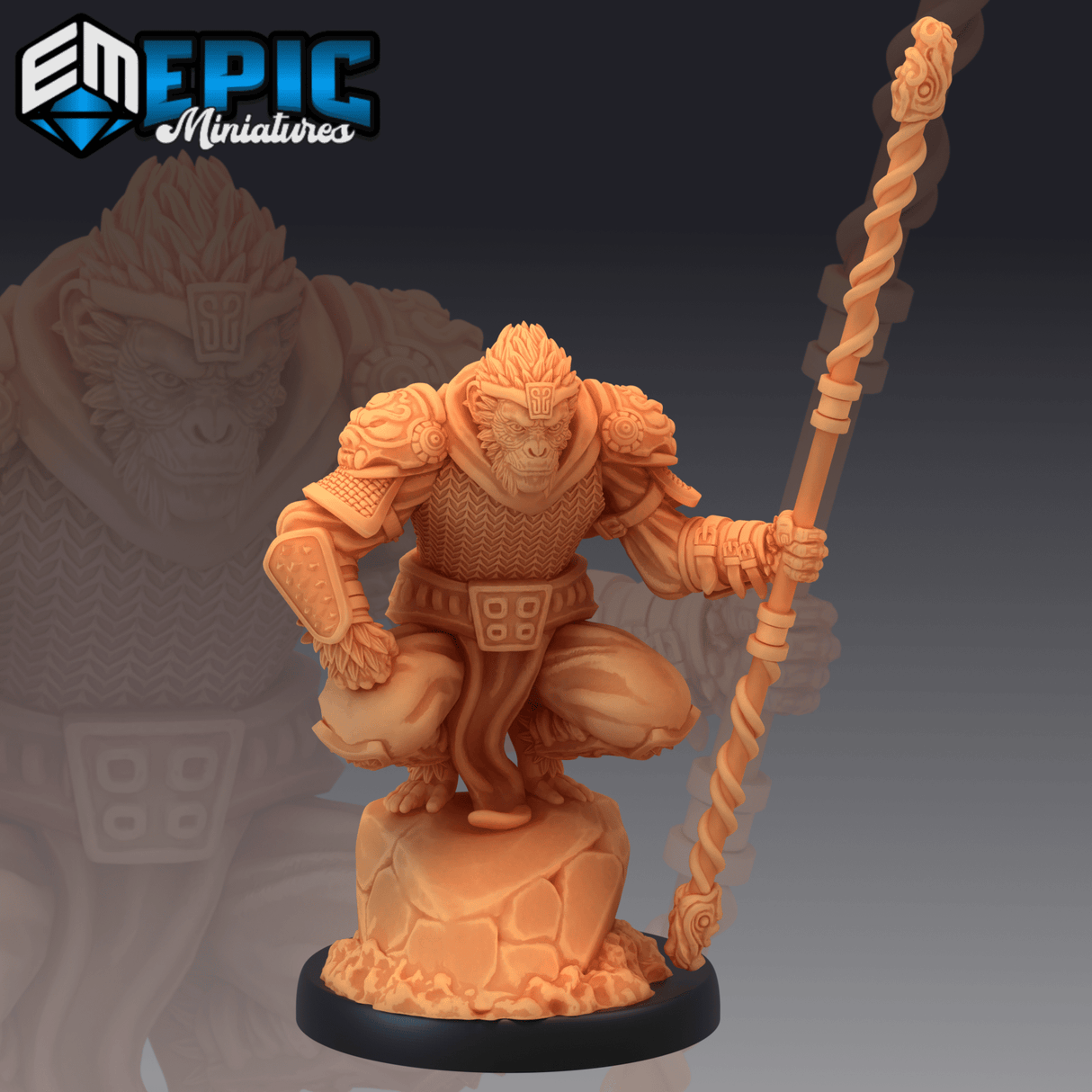 Monkey King Miniature | A - Tabletop RPG & D&D miniature. Perfect for wargaming & collectors