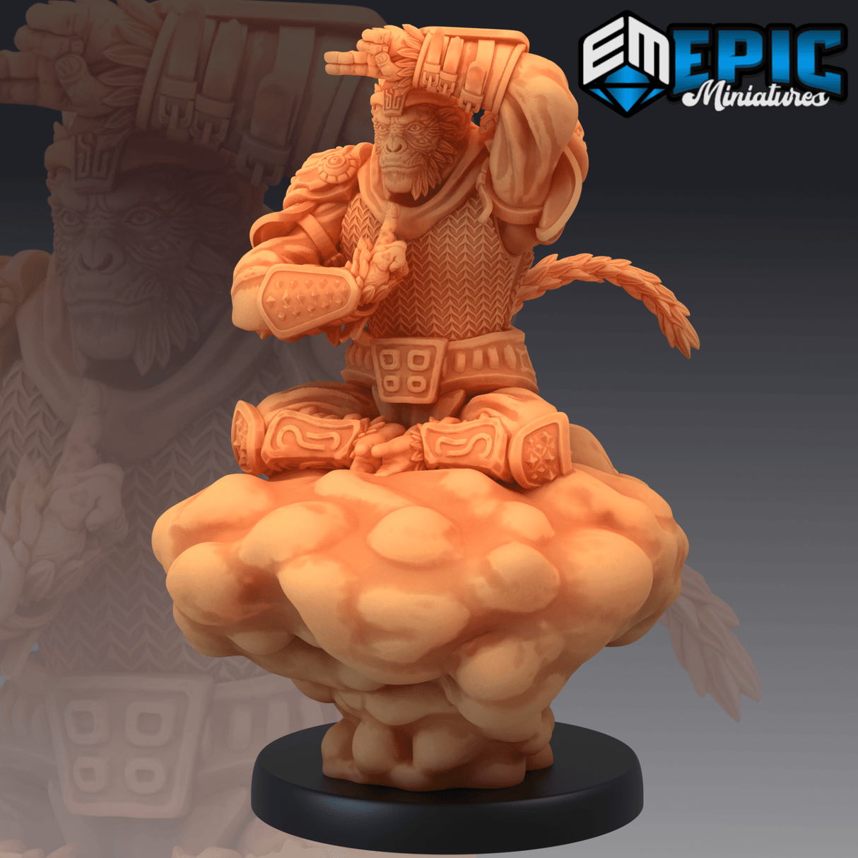 Monkey King Miniature | B - Tabletop RPG & D&D miniature. Perfect for wargaming & collectors