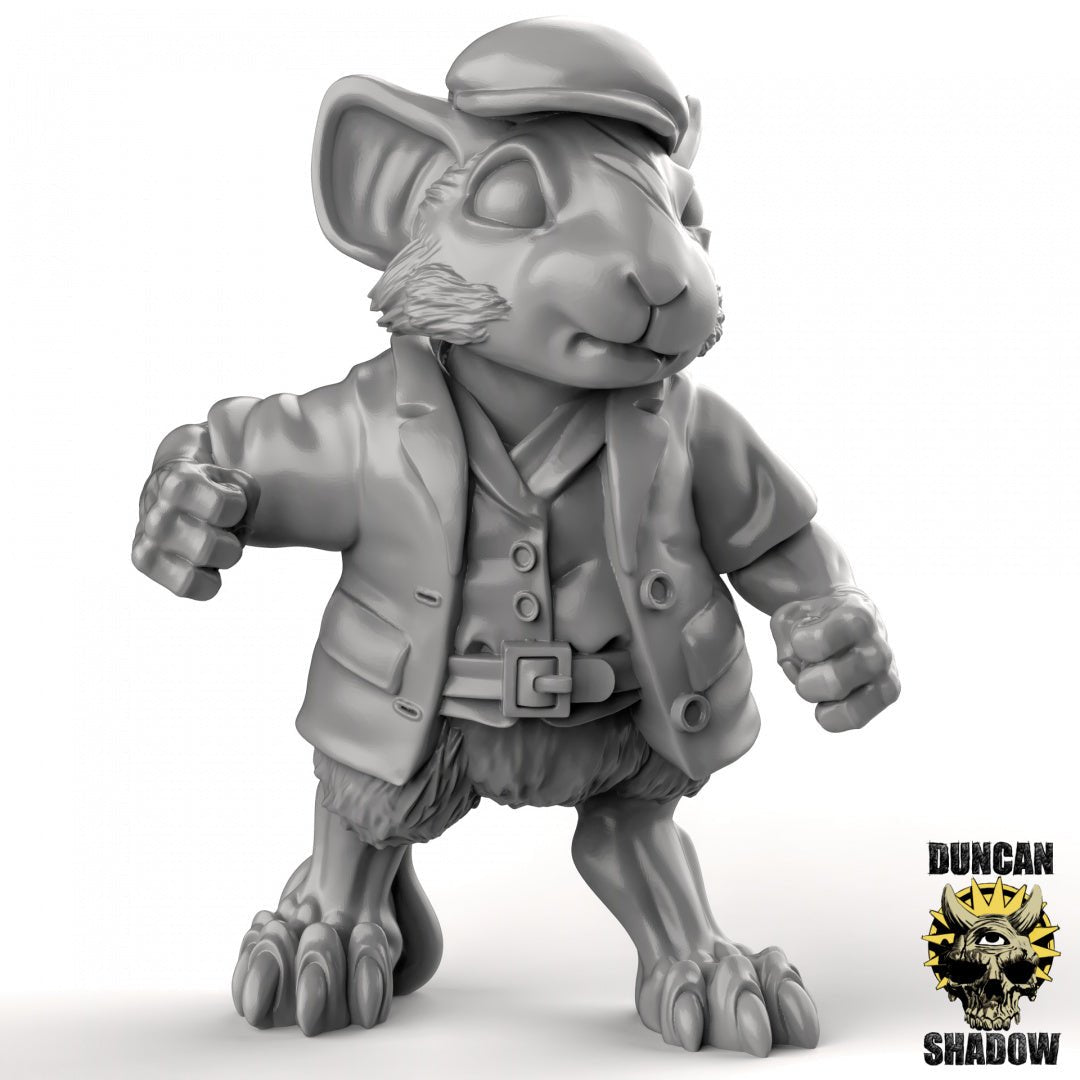 Mouse folk Villager Miniature | B - Tabletop RPG & D&D miniature. Perfect for wargaming & collectors